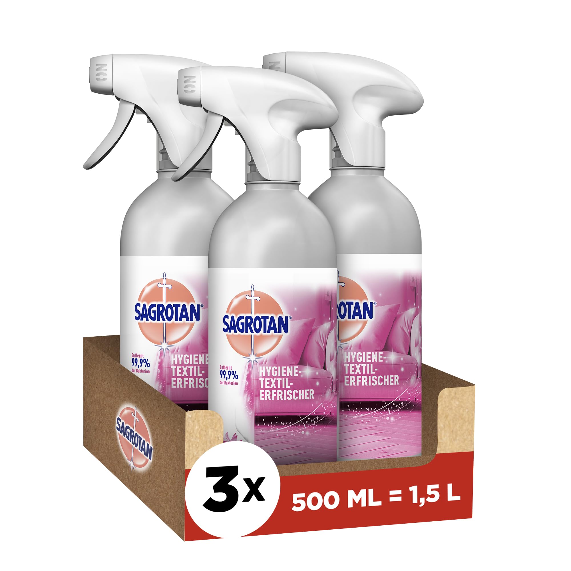 Sagrotan Hygiene-Textilerfrischer Wasserlilie 3 x 500 ml