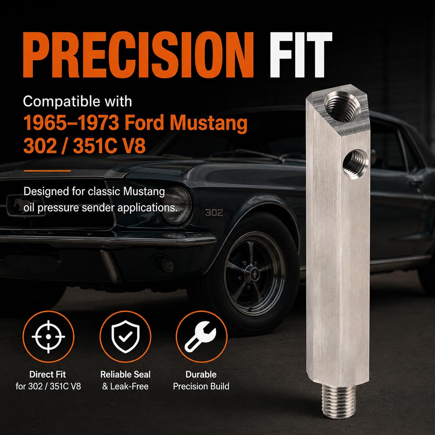 Yinlowa Oil Pressure Sending Unit Extension Compatible with Ford Mustang V8