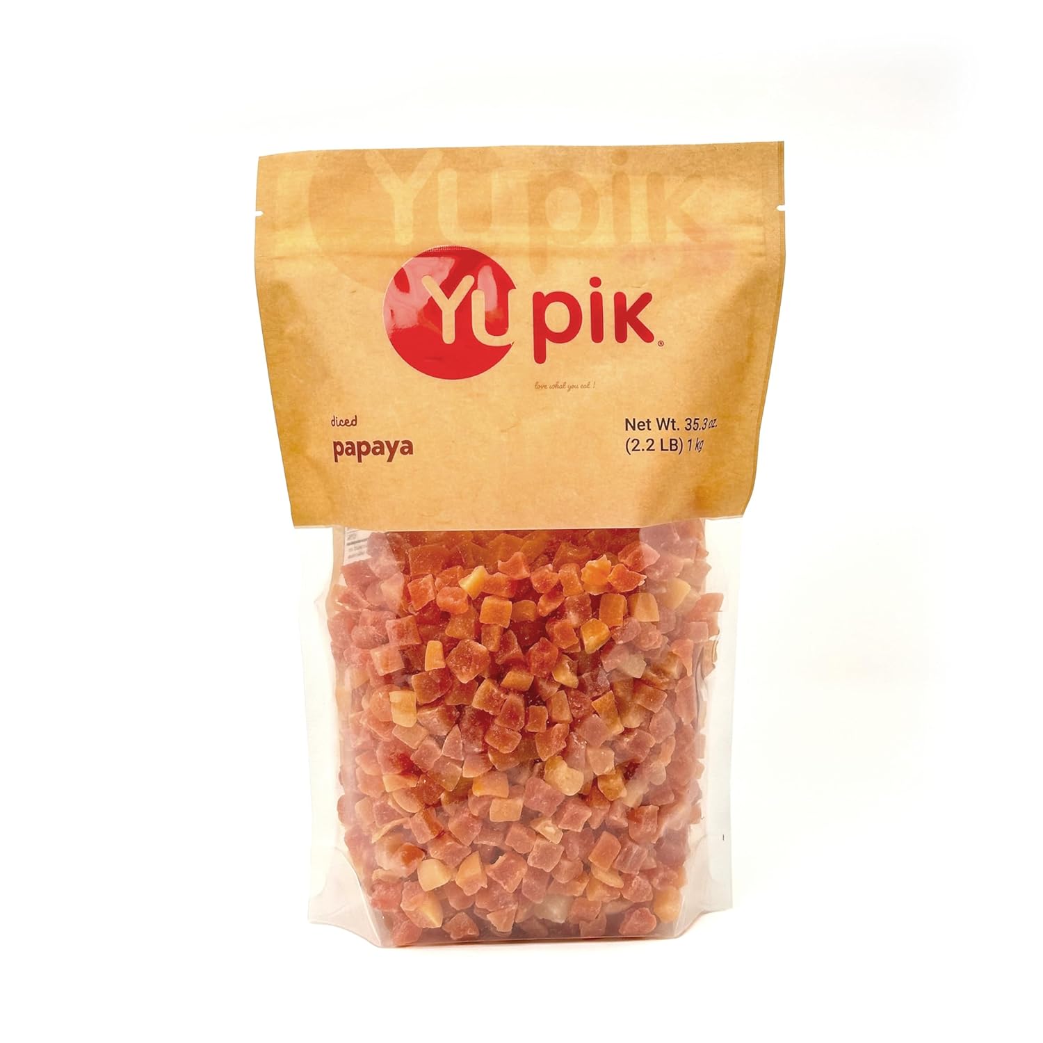 Yupik Diced Dried Papaya Chunks 2.2 lb - Gluten-Free Vegan Kosher Sweetened Tropical Fruit Snacks, No Sulfites, for Baking & Snacking