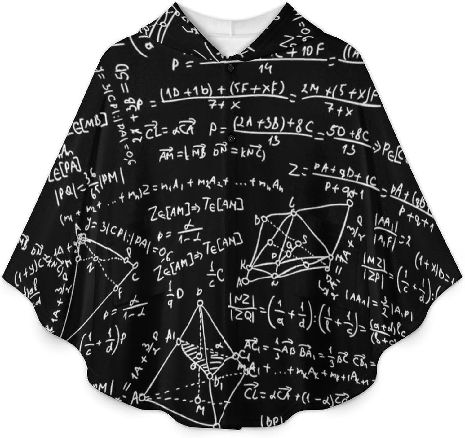 Mathematical Formula Wearable Blanket with Hooded Flannel Blankets Cape with Pocket
