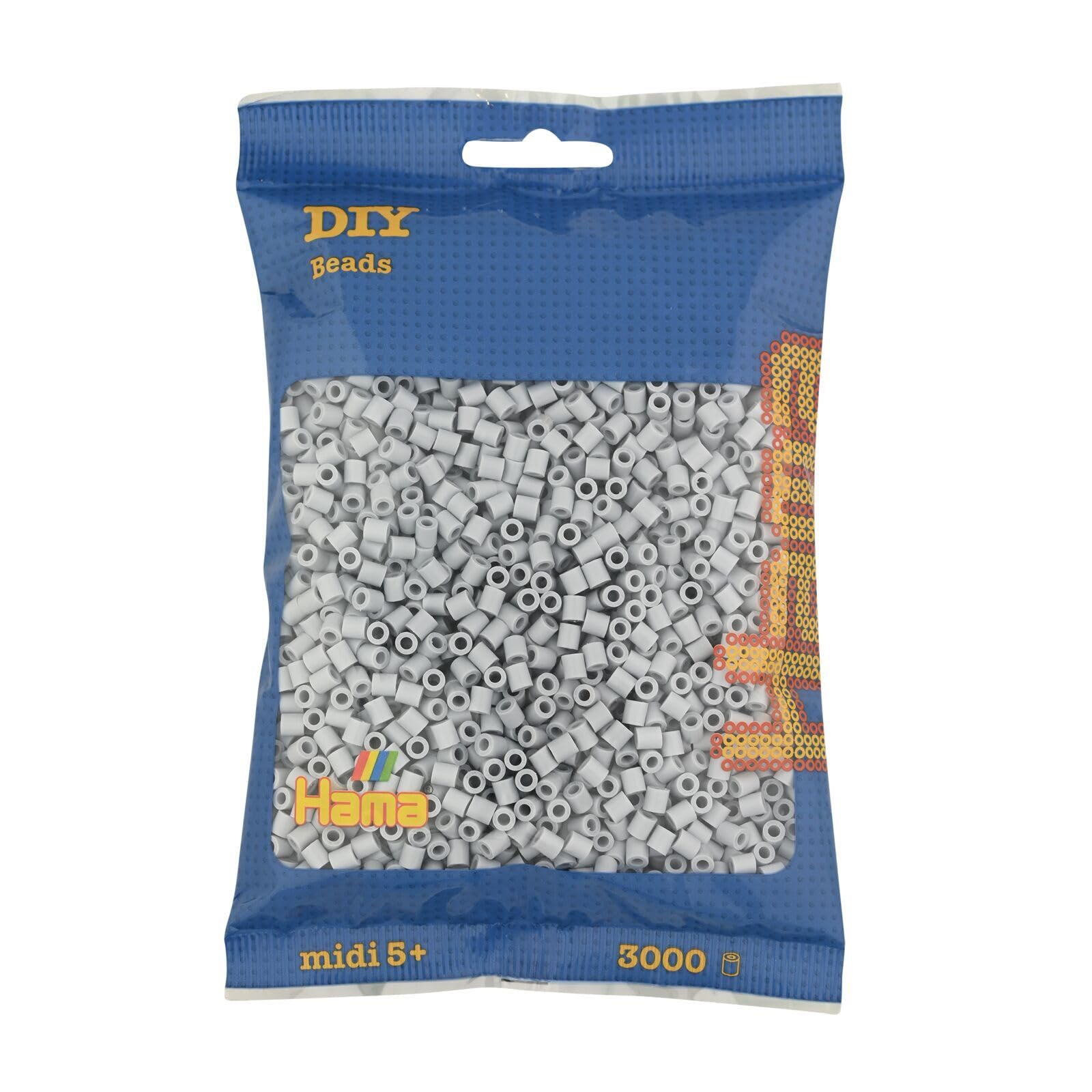 Hama Beads Bag | Approx. 3000 Midi Fuse Beads | Mosaic Decoration Arts & Craft for Creative Children Ages 5+ | Light Grey — image 1