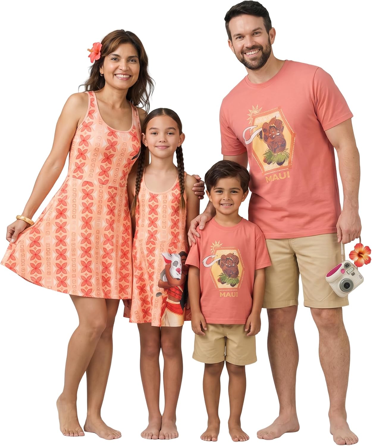 Disney Mickey and Friends Family Matching Outfits Sleeveless Dress and Short Sleeve Shirts for Mommy and Me