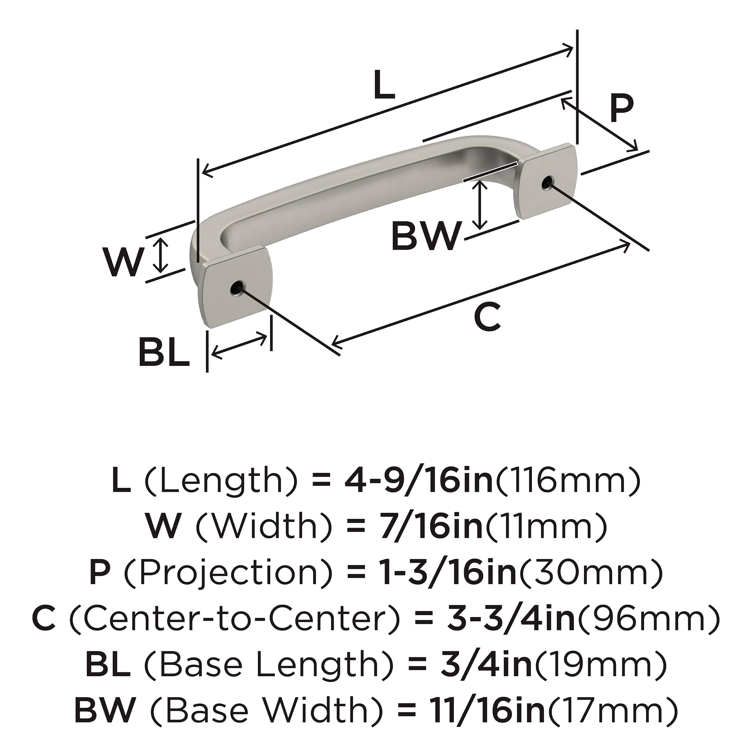Amerock, Satin Nickel, 3-3/4 inch (96mm) Center-to-Center - Image 4