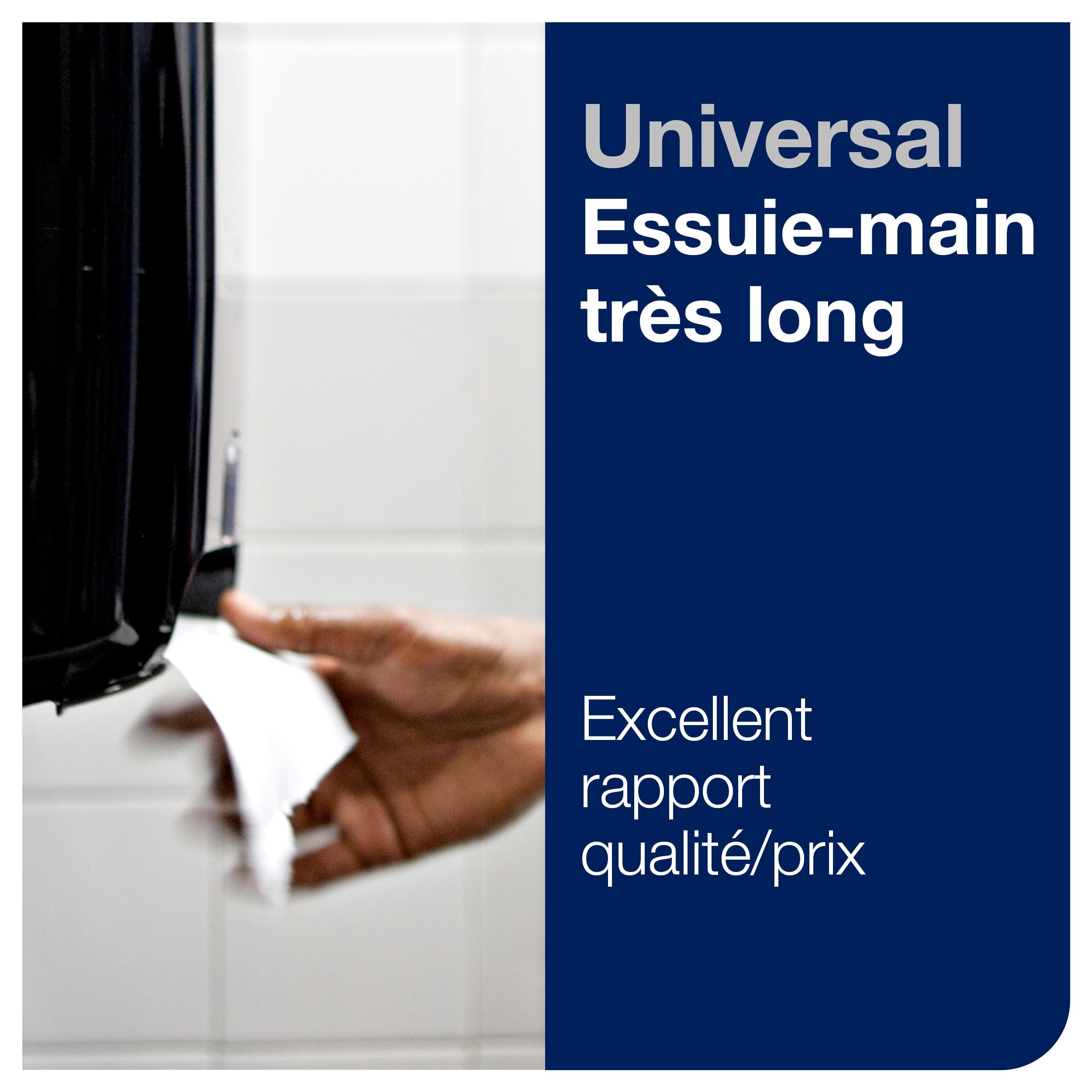 Tork Matic Essuie-mains Rouleaux en papier extra long Universal 290059 - Papier d'essuyage pour Distributeurs H1 - 1 pli blanc - Longueur 280 m Lot de 6