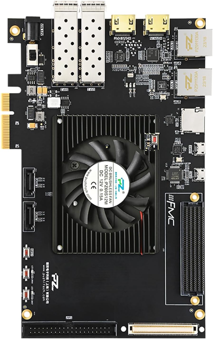 AMD Xilinx Kintex UltraScale FPGA Development Board KU040 KU060 SoM 4GB DDR4 PCIe3.0 FMC HDMI SFP SATA (PZ-KU040-KFB, FPGA Board)