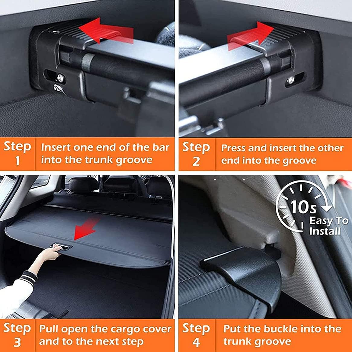 Etagère de Voiture, Convient pour Renault Kadjar 2015-2020,Protecteur de Coffre, Organisateur de Bouclier de sécurité télescopique