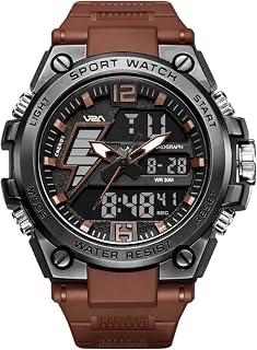 V2A Stryke 45mm Analog Digital Sports Watch for Men | Hybrid Layered Dial | Alarm Stopwatch Backlight Day Date | TPU Strap | 30M Water Resistant | Gift for Mens