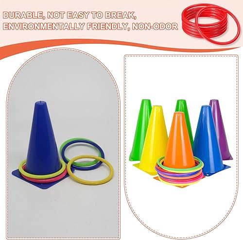 Miniatura 6 de PATIKIL Anillos de lanzamiento de anillo de carnaval aros de plástico para cabina de juego de recuerdo de fiesta al aire libre