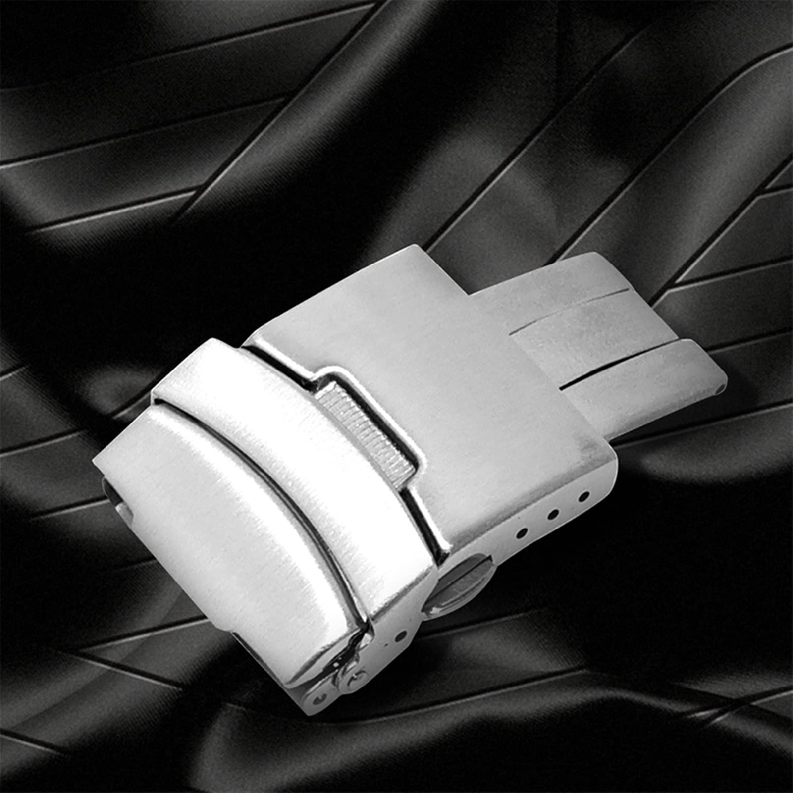 Fibbia per Cinturino in Acciaio Inossidabile da 18 mm, 20 mm, 22 mm, 24 mm, Fibbia Pieghevole, Chiusura di Sicurezza per Cinturini per Orologi (18 mm)