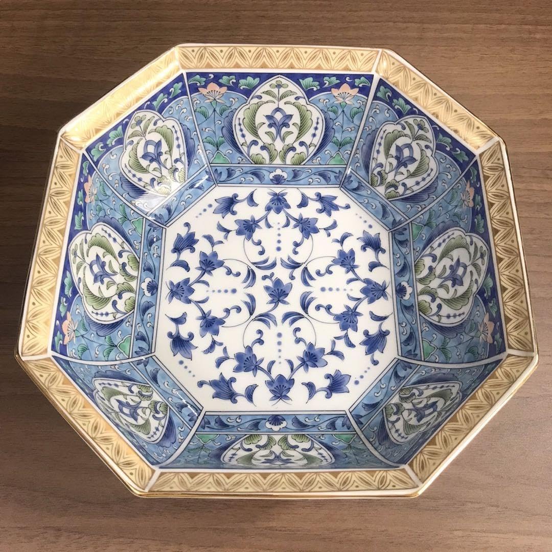 Amazon.co.jp: 有田焼 龍峰窯 金七宝 菓子鉢 八角皿 : おもちゃ