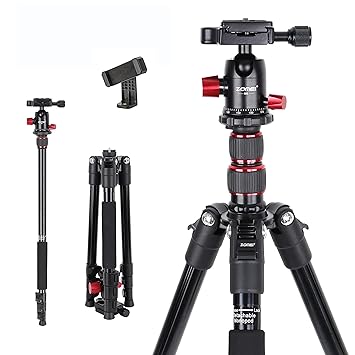 Zomei M5 Travel Camera Tripod,Lightweight Aluminum Tripod Compact Portable Stand with 360 Degree Ball Head and Carry Bag for Canon Nikon Sony Samsung Olympus DSLR