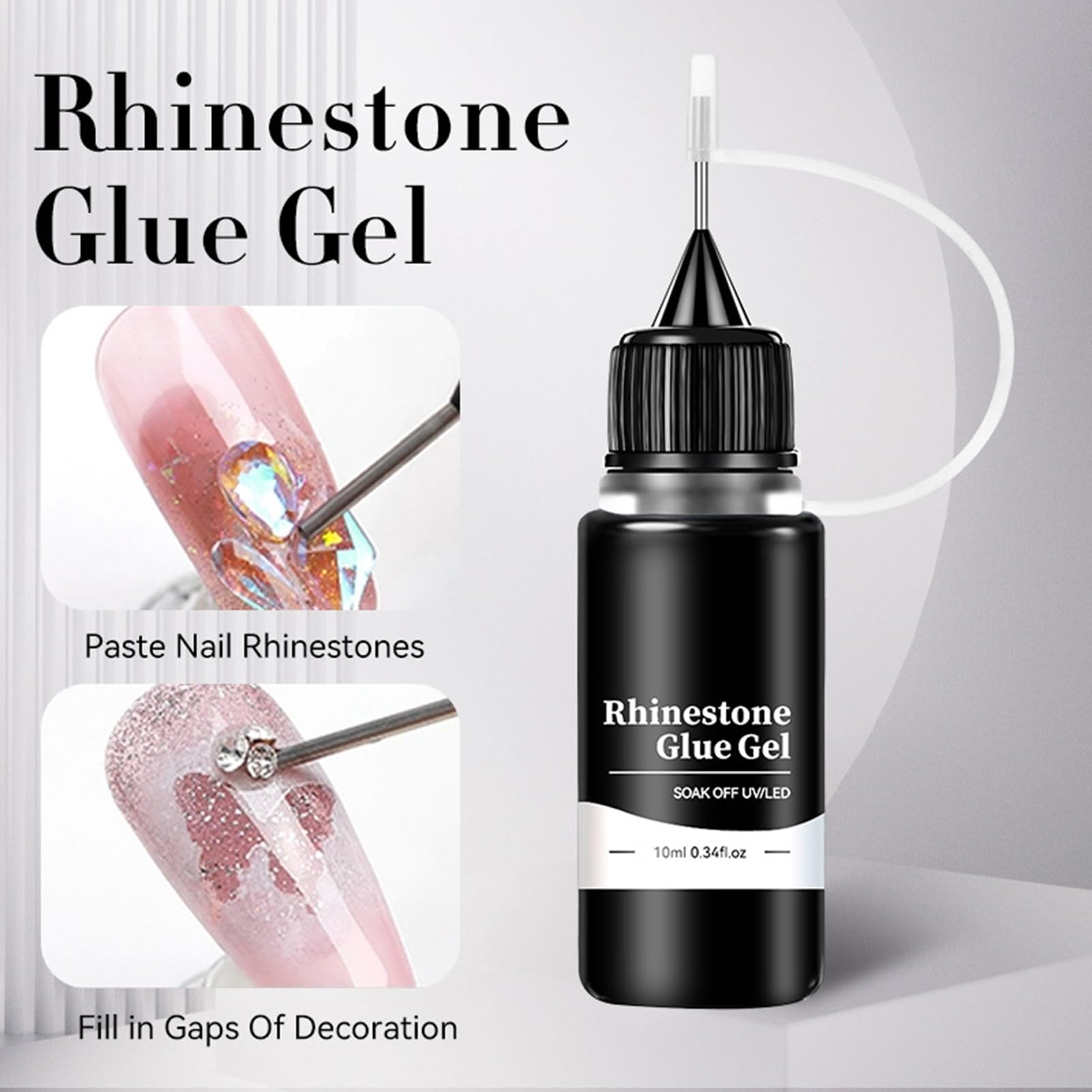 Glue Du Charme De L'ongle | Gel De Strass De 10 Ml De Longue Durée, Adhésif Fort 3 D Accessoires De Design S Effort Pour Créer Des Conceptions D'ongles 3d; Perfectionner Vos Ongles À La Mode Et Obteni