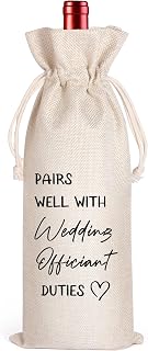 LANBAIHE Wedding Officiant Wine Gift Bag,Wine bag for Wedding Couples,Wine Gifts for Wedding Officiant,Reusable Wine Bag