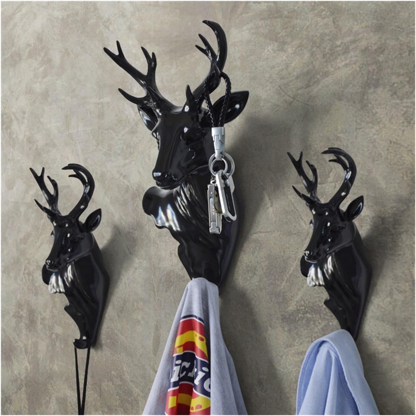 Decorative Hook Deer Head Wall Hanging Hook, Living Room Background Decoration, Porch(Gold,S)