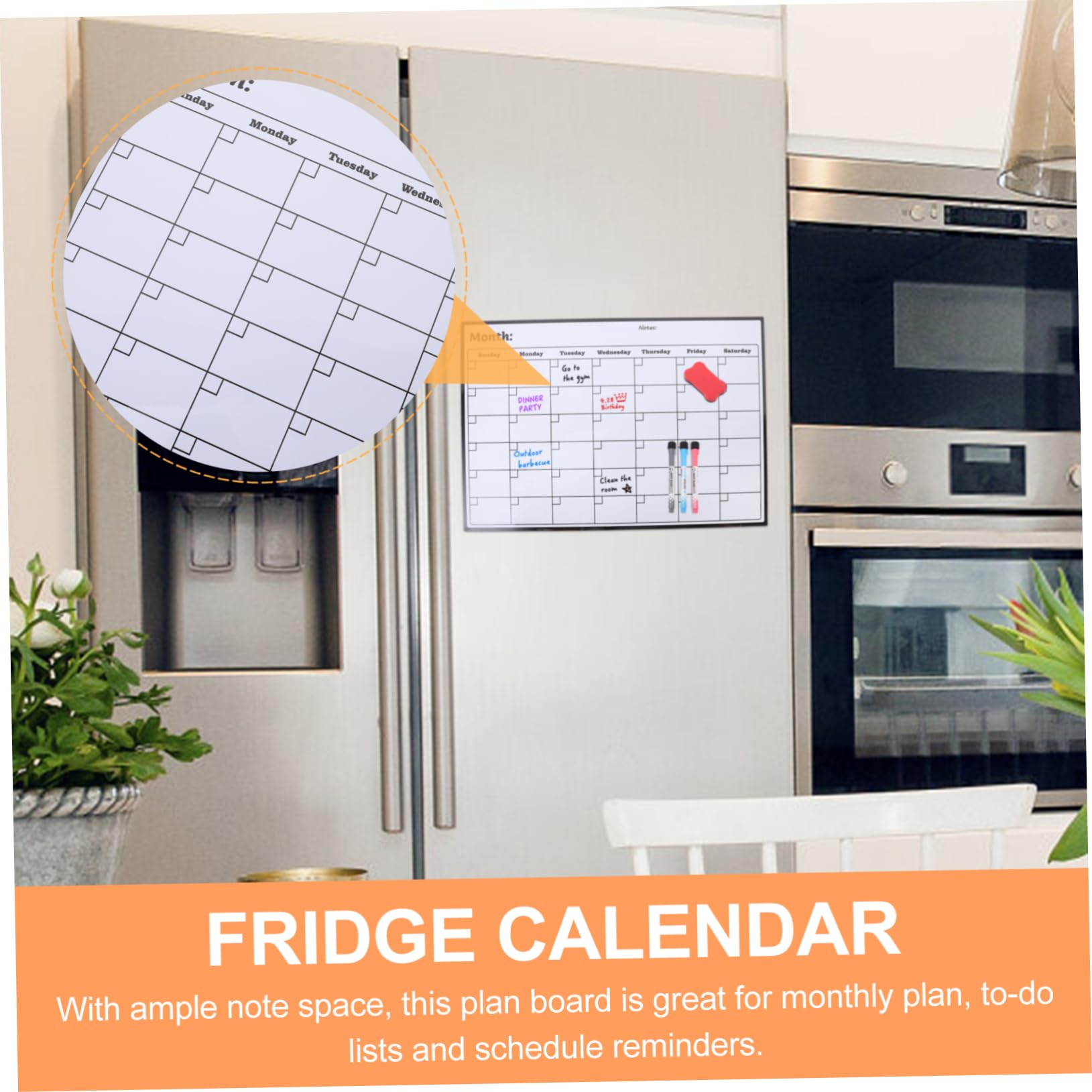 TEHAUX Calendario Magnetico Da Frigo Lavagna Mensile Cancellabile Planner Per Famiglia Per Organizzare Attività e Promemoria Facile Da Usare e Installare