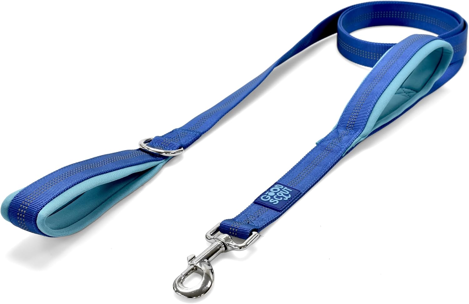 Good Scout Padded Handle Dog Leash, Durable Walking & Training Leash for Puppies & Adult Dogs with 2 Handles Including a Comfort Handle & Traffic Handle, Blue/Sky