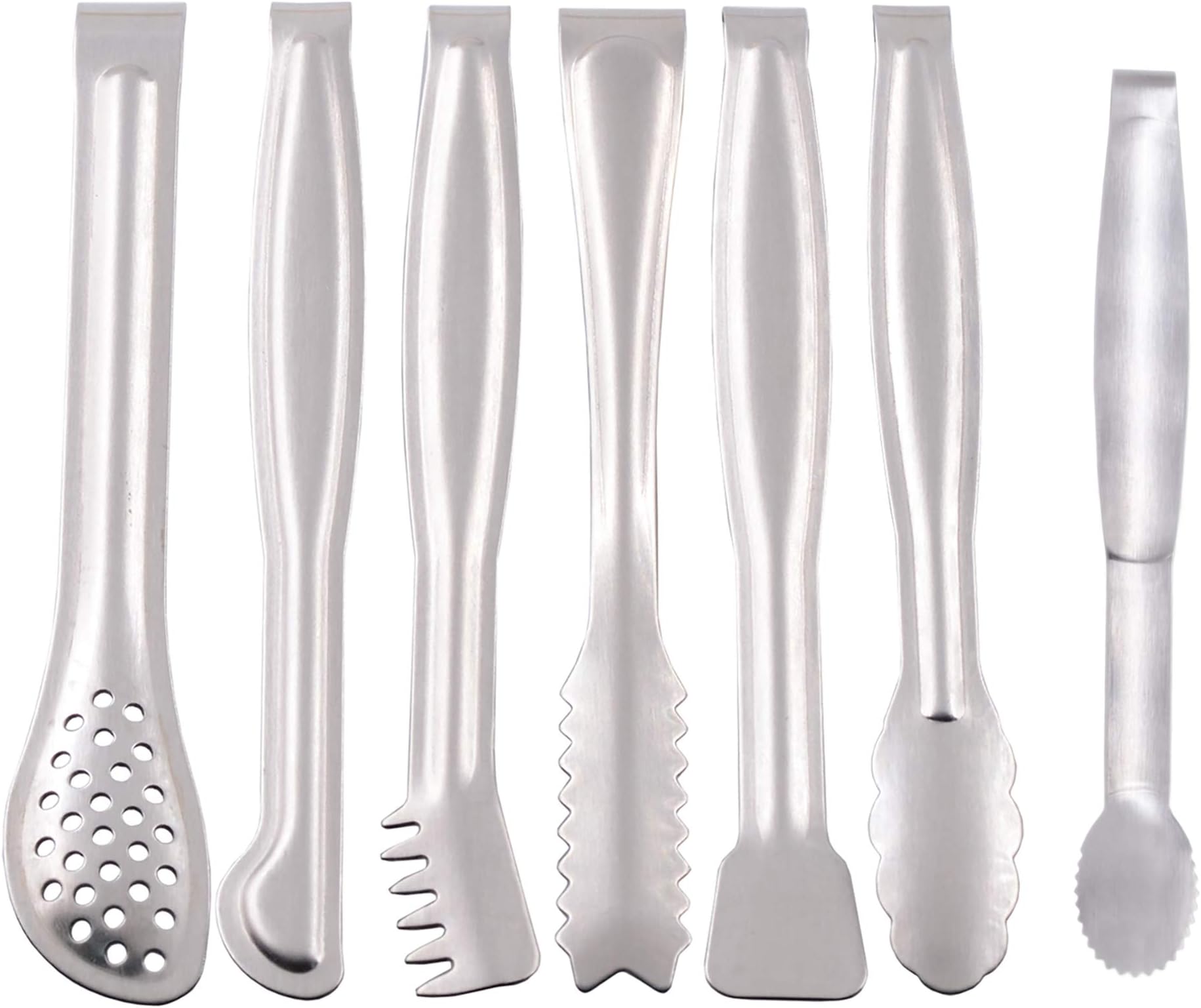Small Serving Tongs Set 6-Inch Appetizer Tongs Stainless Steel Mini Tongs, Set of 6