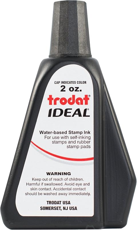 AS-TRO52734 Tinta de repuesto premium ideal para usar con la mayoría de las almohadillas autoentintadas y para sellos de goma, 2 onzas, negra