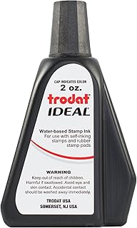 Trodat AS-TRO52734 Ideal Premium Replacement Ink for Use with Most Self Inking and Rubber Stamp Pads, 2 oz, Black