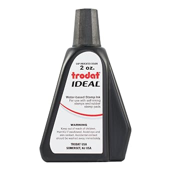 Trodat AS-TRO52734 Ideal Premium Replacement Ink for Use with Most Self Inking and Rubber Stamp Pads, 2 oz., Black