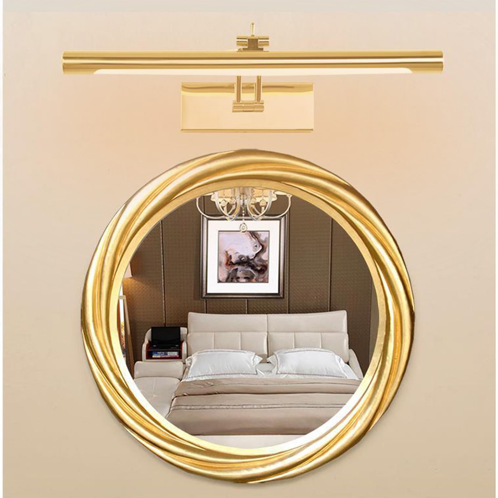Aplique de pared impermeable LED de 40cm dorado con luz cálida interior 8