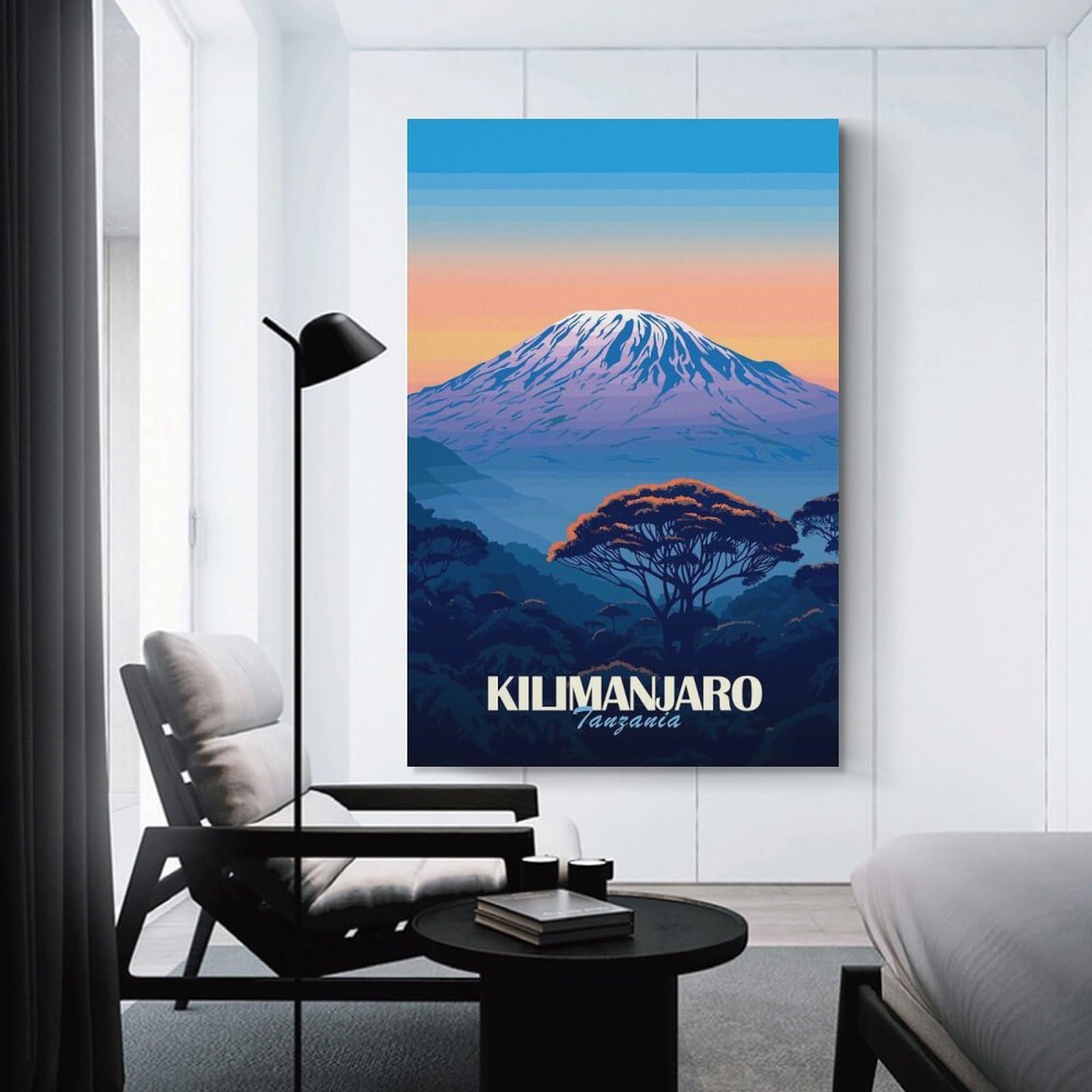 Junmoney Unframe-Style-6 Kilimanjaro Mountain Hanging Wall Art, 12X18inch(30X45cm), For Gallery Wall Decor And Room Displays, Home Wall Art For Statement Displays