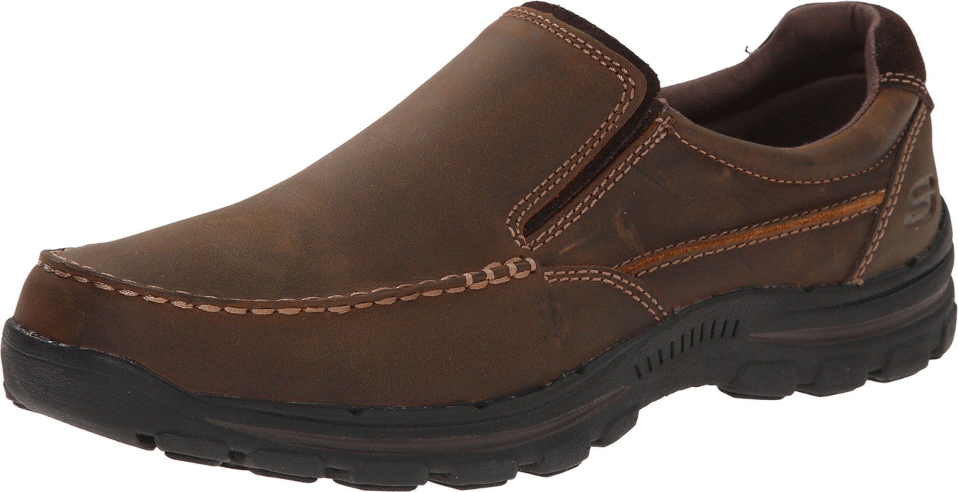 Skechers Braver Rayland Mocassins à Enfiler pour Homme, Cuir Brun foncé