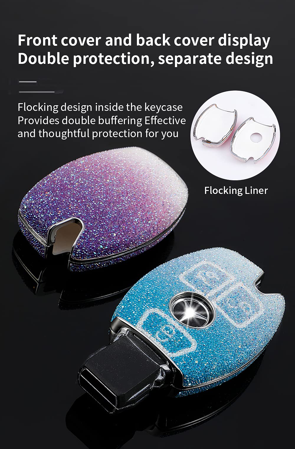 Coque clé pour Mercedes Benz Classe A B C CLA CLS GLC E ML Vito SL SLK SLC - 3 Boutons - Plip