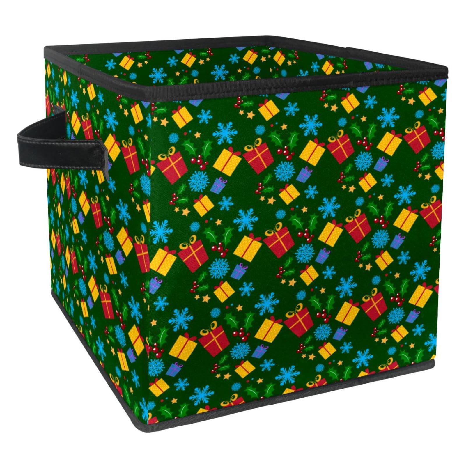 Boîte de rangement pliable cube verte pour chambre d'enfant et placard propre avant les fêtes