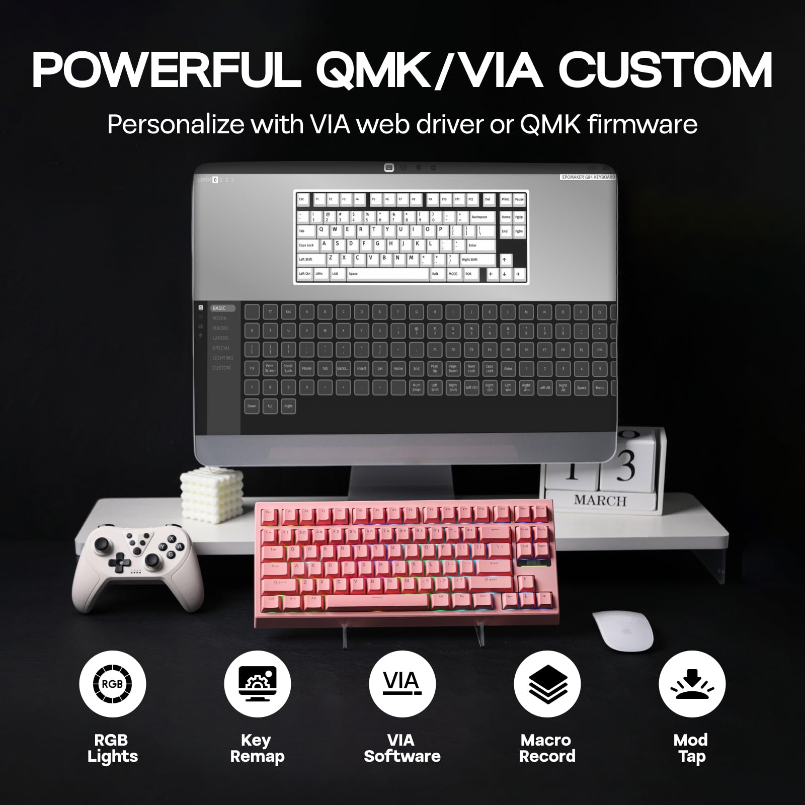 Amazon.com: EPOMAKER G84 80% RGB Gaming Mechanical Keyboard, 2.4