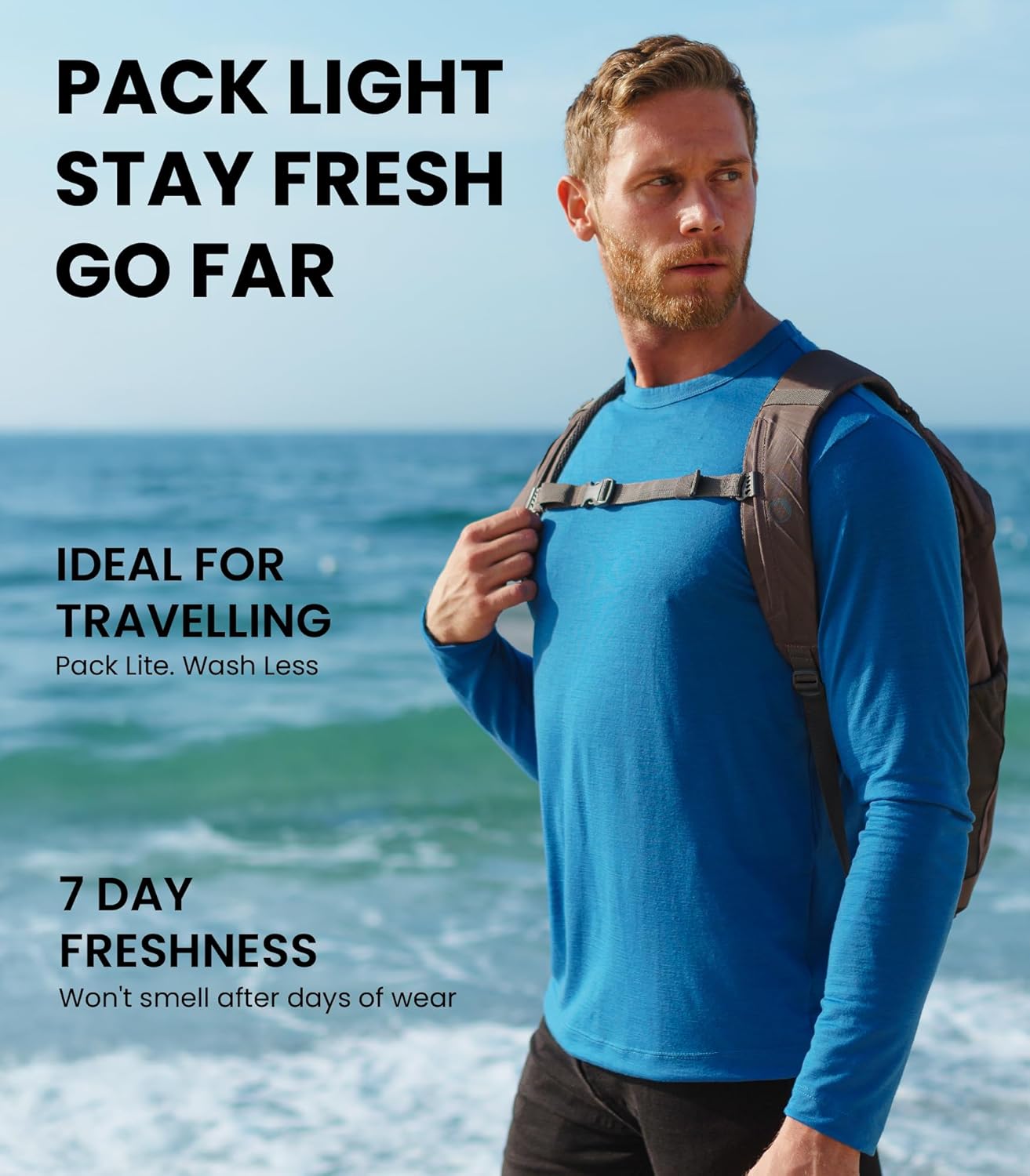 Merino.tech Merino Wool Base Layer - Mens 100% Merino Wool Long Sleeve Thermal Shirts Heavyweight, Midweight, Lite with Socks