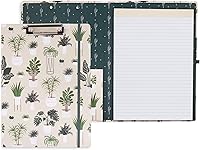 Vista 10 de Steel Mill & Co - Lindo portapapeles con bloc de notas forrado recargable y bolsillo interior de almacenamiento, padfolio para el trabajo, leopardo