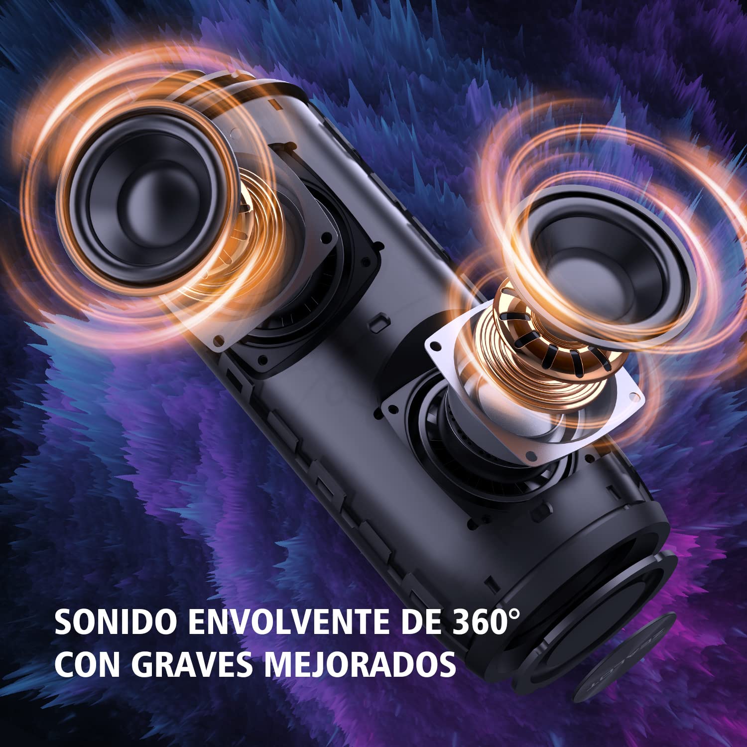 Zealot Altavoz Portátil Bluetooth con Luz LED, Altavoz Exterior Inalámbrico, 40W Graves Estéreo Potentes, Autonomía de 30 Horas, Puerto de AUX, USB, Micro SD/TF, Bluetooth 5.2 y IPX6 Impermeable