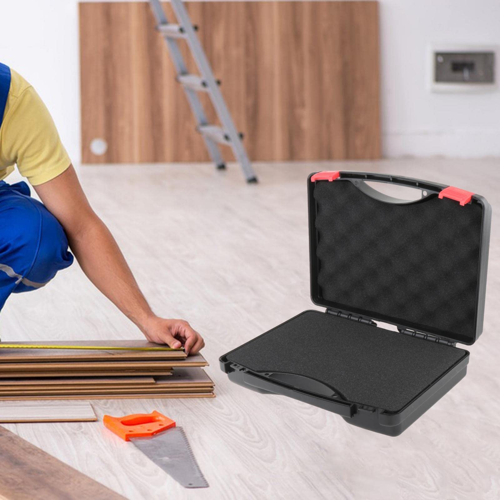 Caja de Herramientas Multifuncional con Protección de Esponja, Organizador de Espuma Resistente Al Agua, Compartimento para Bricolaje, Caja Vacía Dura, 281mmx230mmx82mm, Individual