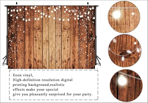 Miniatura 3 de LTLYH Telón de fondo de fotografía de madera marrón de 8 x 6 pies, telón de fondo de pared de madera retro, telón de fondo de pared de madera para