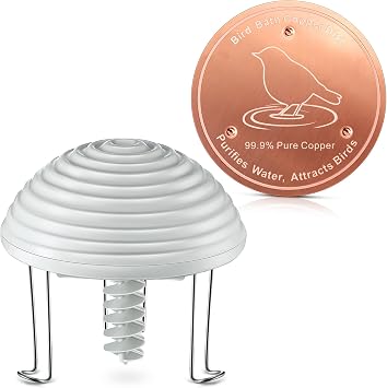 Hohean Bird Bath Water Circulator with 99.99% Pure Copper Disk, Battery Powered Birdbath Water Agitator for Safe, Clean Outdoor Birdbaths, Quiet & Waterproof All Season Use