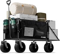 Servicore 300L XXXL Összecsukható Kézikocsi - 150kg Teherbírású Szállítókocsi 360° Forgó Kerekekkel, Gumiabroncsos, Bővíthető Tárolóval és Z 1