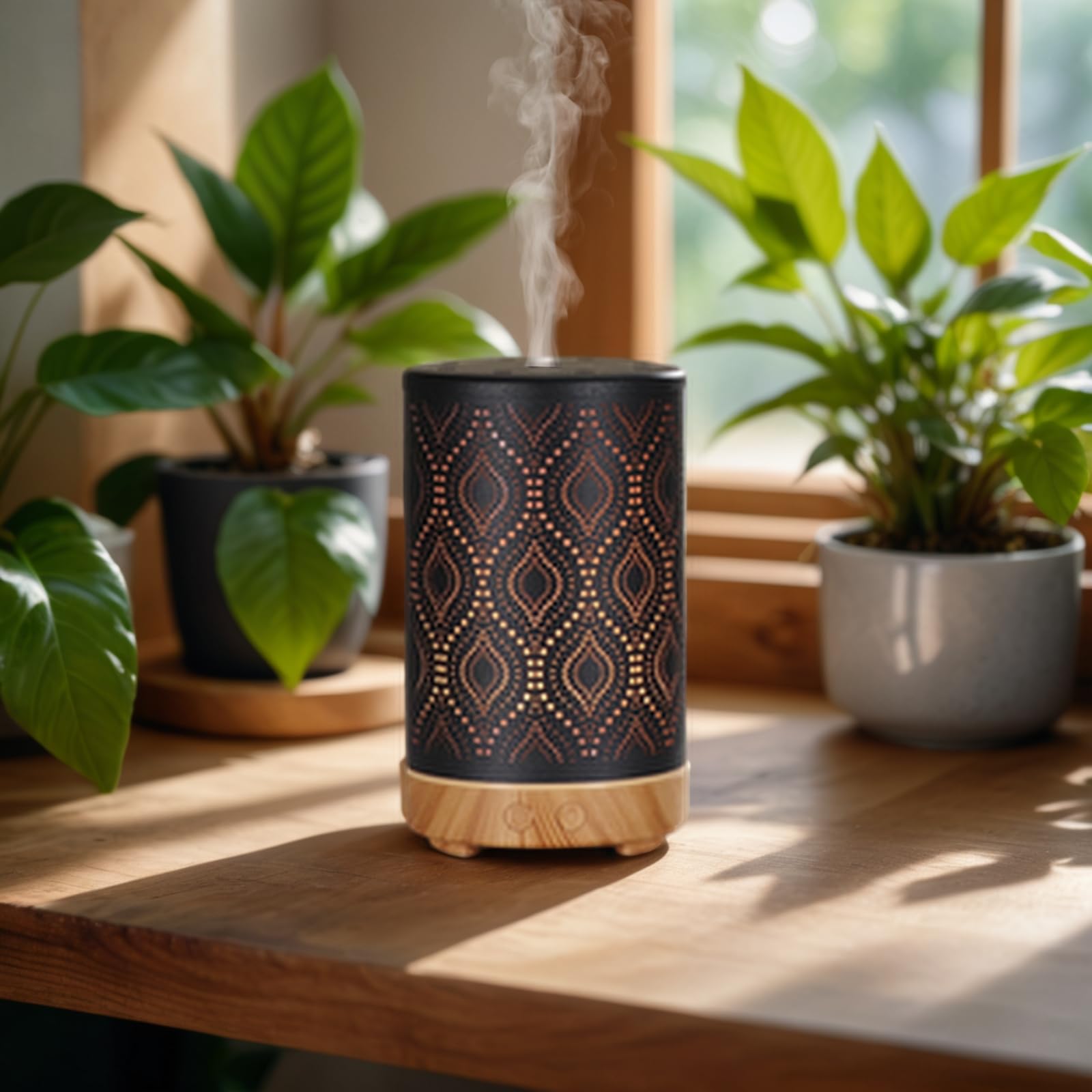 Zen'Arôme Difusor ultrasónico de aromaterapia Sevilla, difusor de Aceite Esencial en frío, difusor eléctrico con Control Remoto, iluminación LED Personalizable, Carcasa de Metal con diseño Original