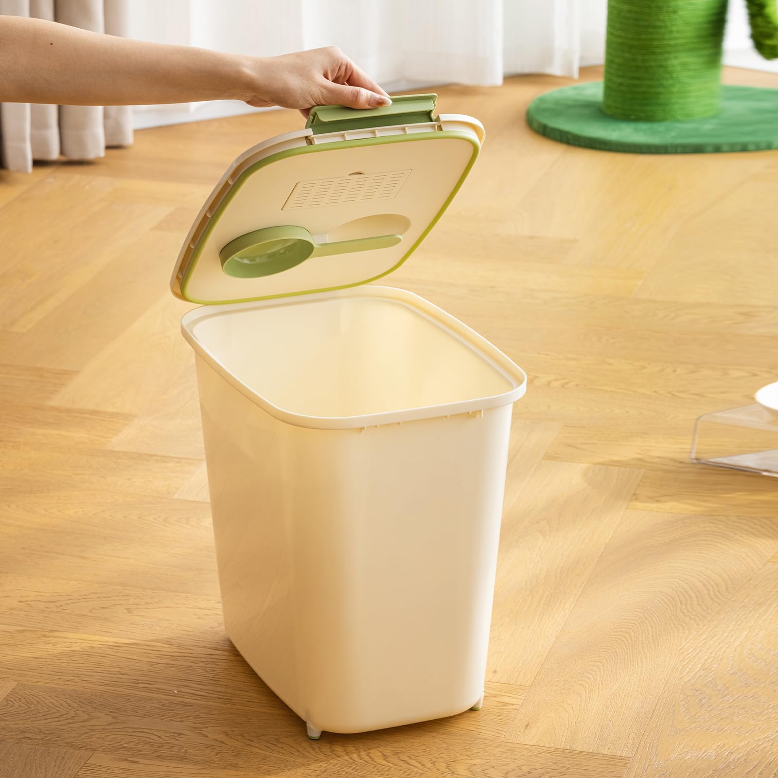 Distributore di riso 4,5 kg, contenitore con misurino, contenitore per alimenti e cereali, per uso domestico, per cucina, dispensa (B-20L-1)