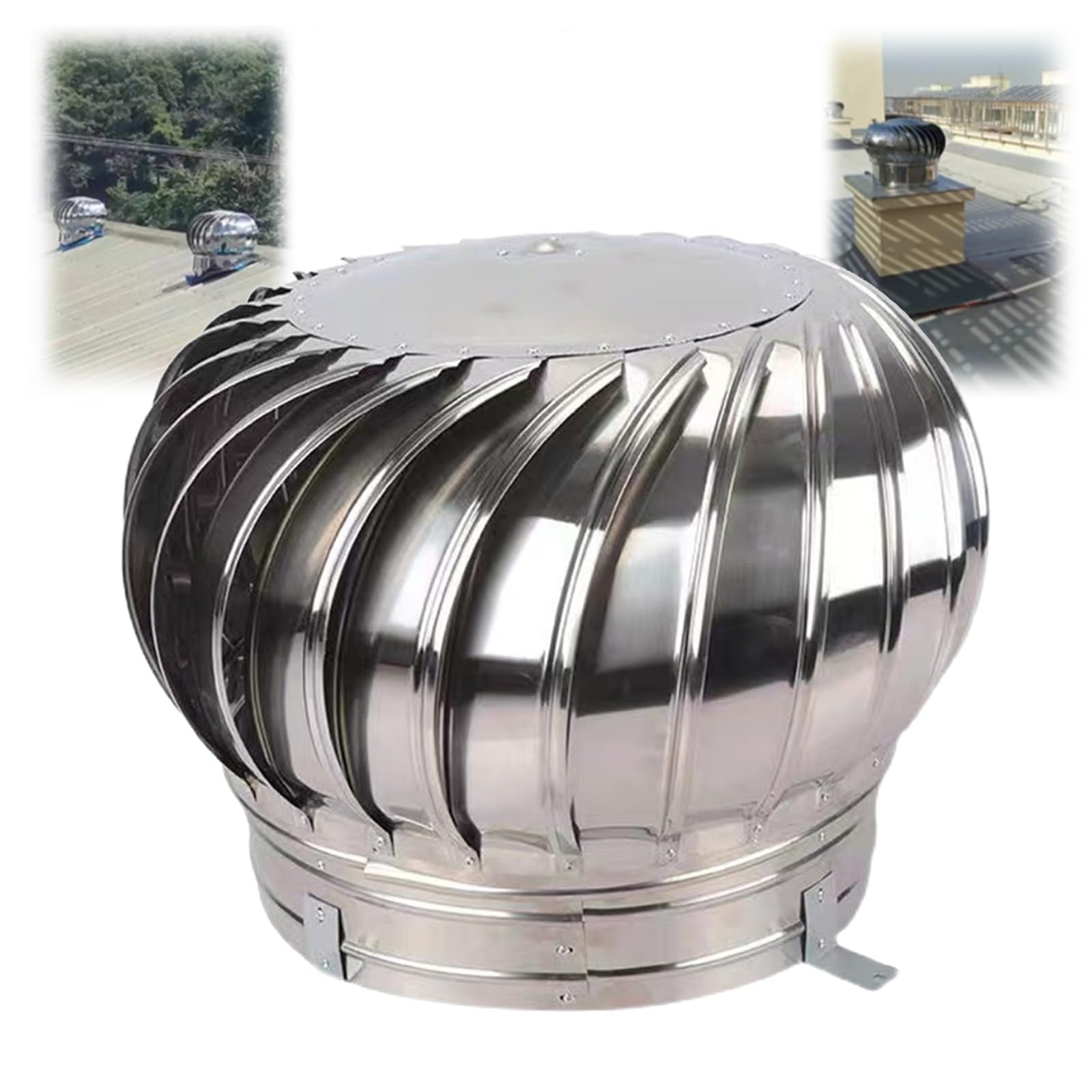 Comignolo, sfiatatoio Tondo per Tetto, in Acciaio Inox, migliora l'aria e la Ventilazione Interna, Protezione Antipioggia per Tetto, per Case, fabbriche, soffitte e fattorie (Dimensioni: 160