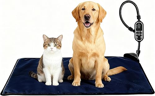 Vista 8 de Almohadilla térmica para mascotas para gatos y perros, almohadilla térmica eléctrica segura para gatos con cable resistente a las masticaciones
