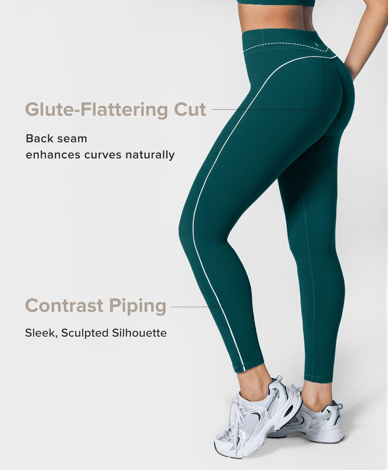 BRXL Women's Triple-Layer Tummy Control Leggings High Waist Sculpting Yoga Pants Streamlined Design Workout - Image 7
