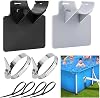 GIONAR 2 Pcs Swimming Pool Pipe Holders Fits 1.5inch(MAX)- Self-Adhesive Hose Support Brackets with Clamps and Cable Ties-Pool Hoses Accessories for Above Ground Pools,Preventing Pipes Sagging