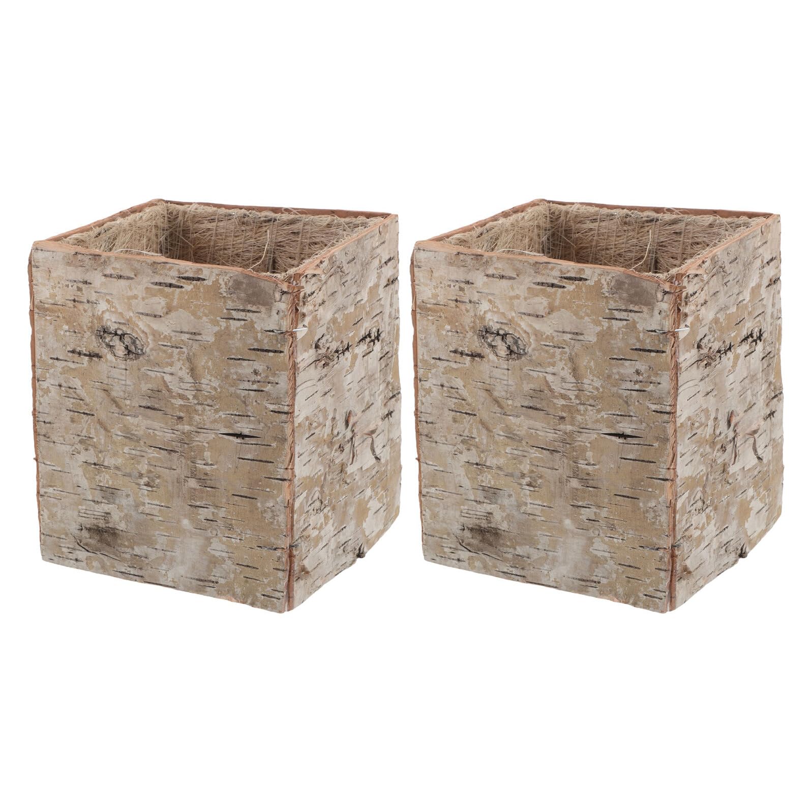 Jardinière rectangulaire écorce bois Yardenfun légère pour embellir vos salons sombres