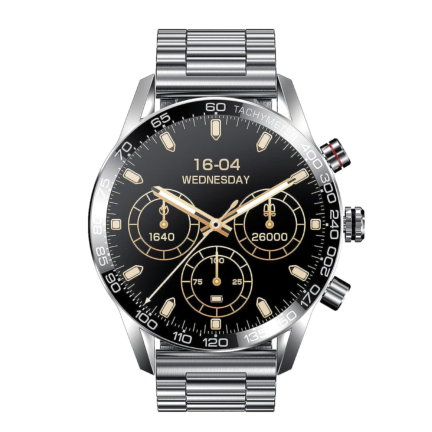 X.cell Smart Watch Elite 1 for Android and iphone,7 days battery life, Fitness Tracker with Heart Rate/Blood Pressure/Oxygen Monitor Stainless Steel, Silver