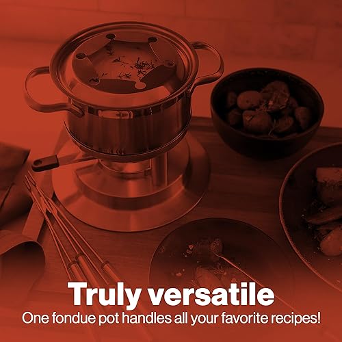 Miniatura 11 de Swissmar Summit - Juego de fondue de hierro fundido negro mate de 10 piezas, ideal para derretir queso, chocolate, mantequilla y más, perfecto