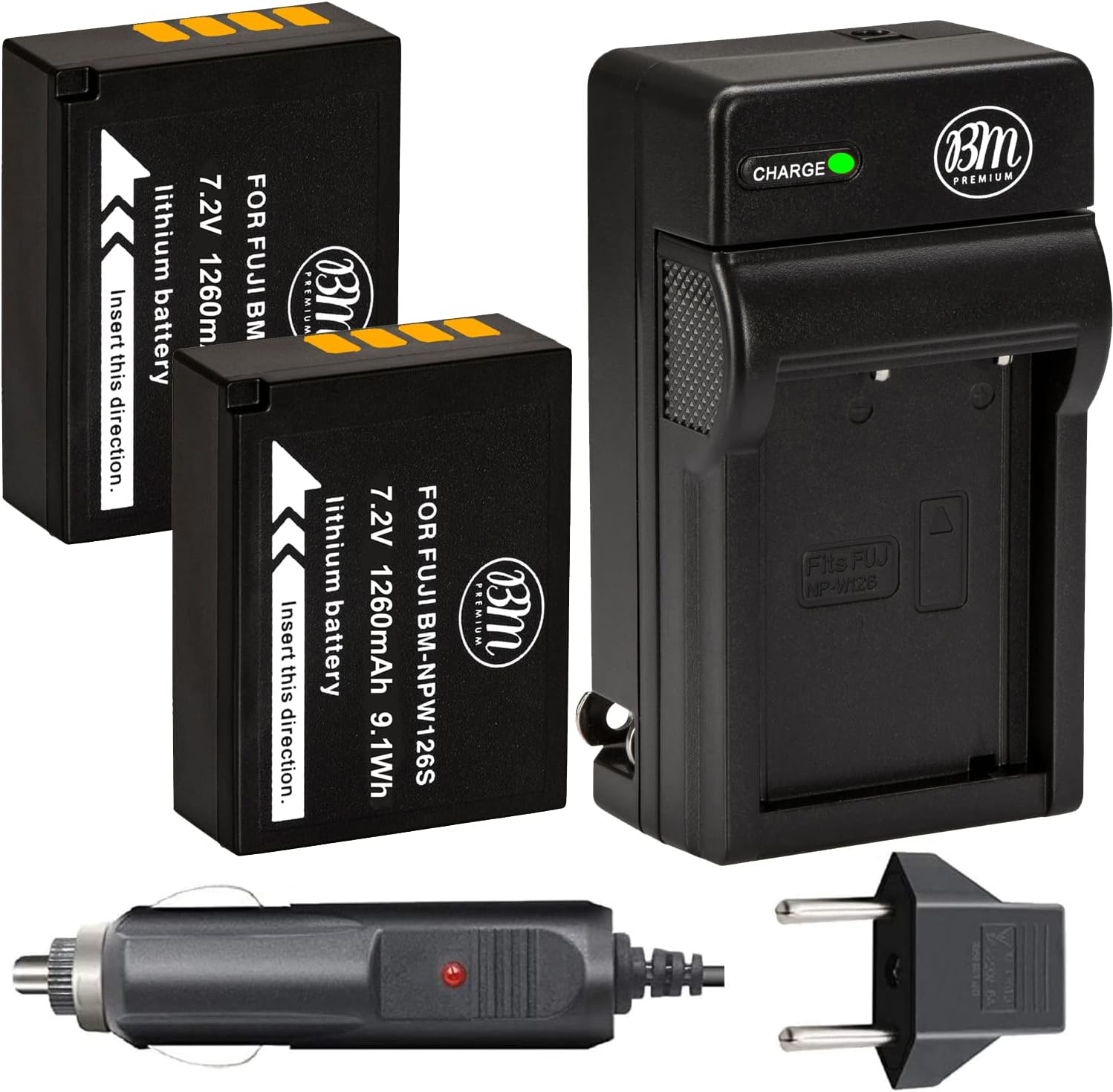 BM 2 NP-W126S Baterías y cargador para Fujifilm FinePix X Half, X-E5 X-100F X-100V X100 VI X-S10 X-A7 X-H1 X-T2 X-T3 X-T10 X-T20 X-T30 X-T50 X-T100