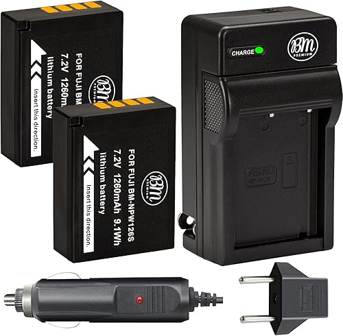 BM 2 NP-W126S Baterías y cargador para Fujifilm FinePix X Half, X-E5 X-100F X-100V X100 VI X-S10 X-A7 X-H1 X-T2 X-T3 X-T10 X-T20 X-T30 X-T50 X-T100