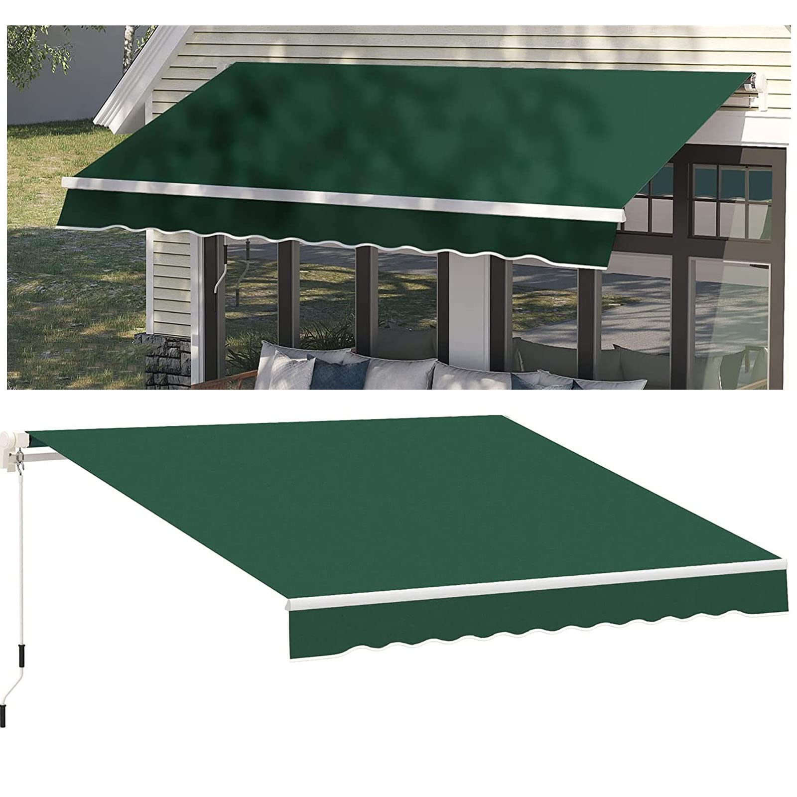 Auvent de terrasse rétractable haut de gamme, toile polyester 230G durable