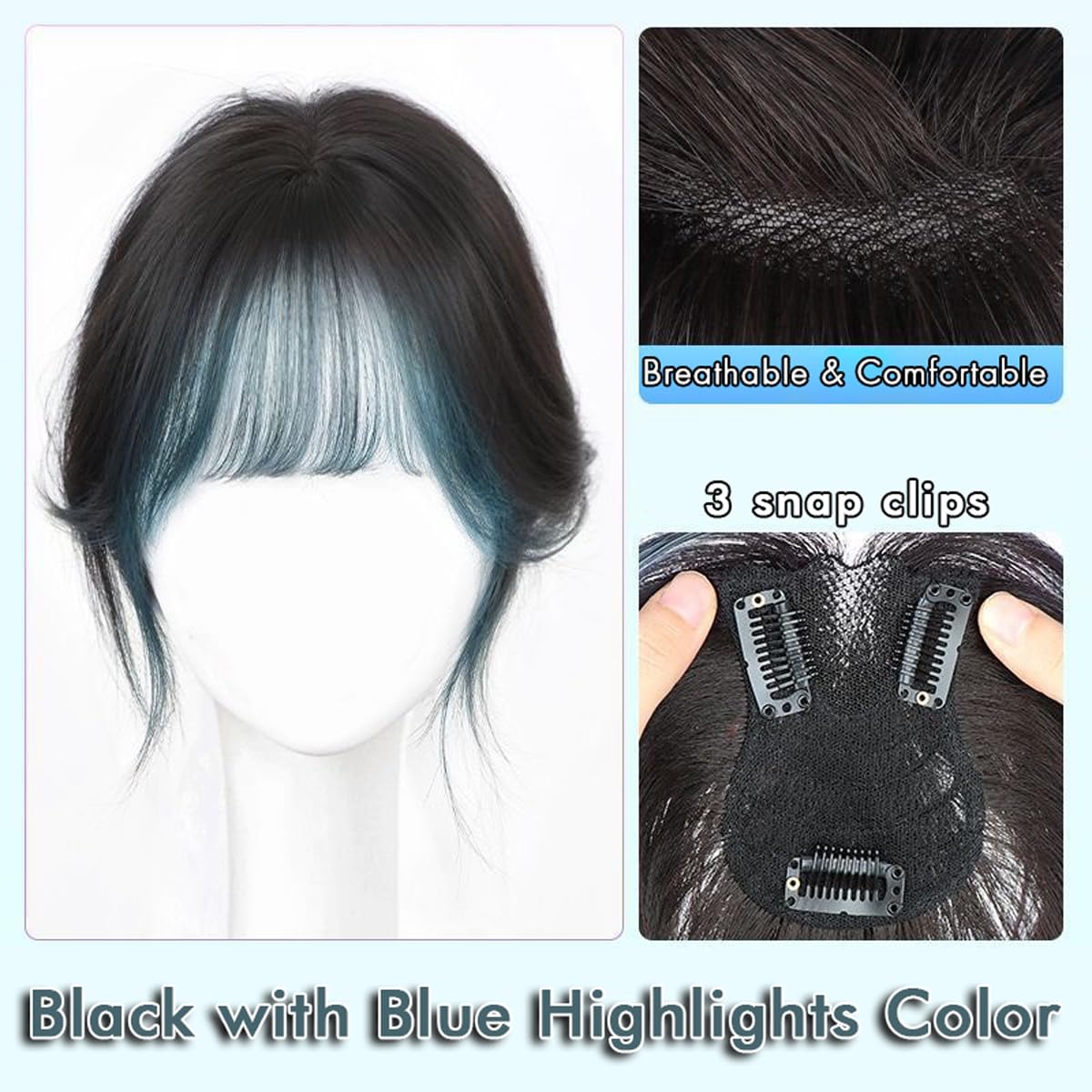 Amazon.com : VAVANGA Long Hair Topper with Bangs, 3D French 